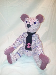Teddybear made of Tsugaru Traditional Textile SAKIORI Sn.3
