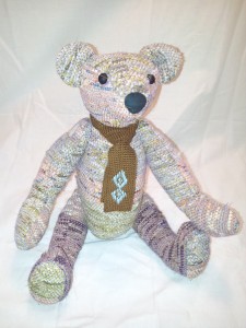 Teddybear made of Tsugaru Traditional Textile SAKIORI Sn.8