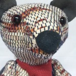 Teddybear made of Tsugaru Traditional Textile SAKIORI Sn.12 face
